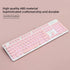 Wired Quiet Membrane Keyboard, Full Size 104-Keys, Retro Punk Typewriter, White LED Backlit, USB, Pink