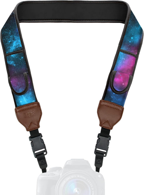USA GEAR TrueSHOT Neck Strap, Neoprene Camera Straps with Accessory Pocket, Compatible with Canon, Nikon, Sony