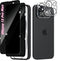 ?2+2 Pack? Privacy Screen Protector and Camera Lens Protector for iPhone 15 Pro Max, 9H Hardness Tempered Glass