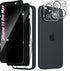 ?2+2 Pack? Privacy Screen Protector and Camera Lens Protector for iPhone 15 Pro Max, 9H Hardness Tempered Glass