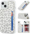 iCoverCase iPhone 13 Phone Case with Card Holder, RFID Blocking PU Leather Protective Case for iPhone 13, Gray Leopard