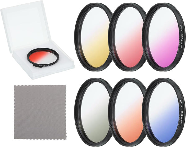 MECCANIXITY 67mm Gradual Color Filter Kit, 6 Piece Filters for Camera Lens