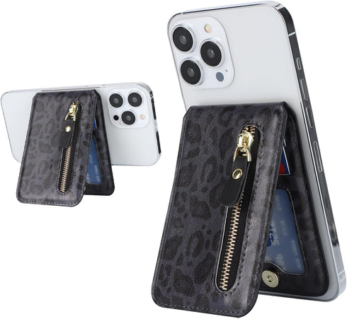 Cavor Black MagSafe Wallet for iPhone 14 Pro Max/14 Pro/15/14 Plus/13/12, Adjustable Stand, Magnetic Wallet
