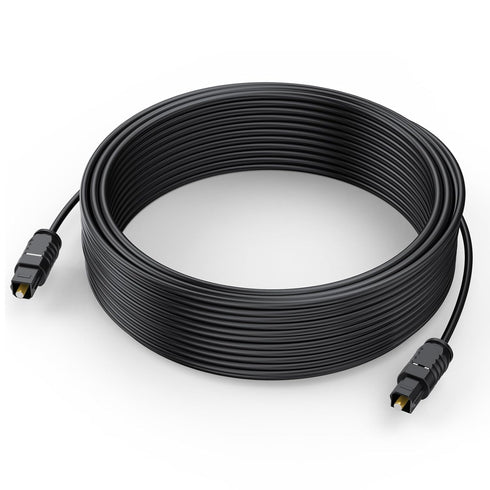 Optical Audio Cable 35 feet, Digital Audio Optical Cable Ultra-Thin Cord, Toslink