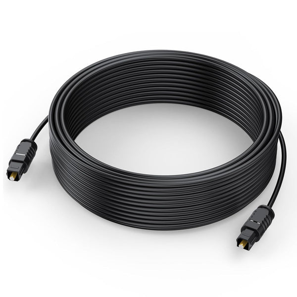 Optical Audio Cable 35 feet, Digital Audio Optical Cable Ultra-Thin Cord, Toslink