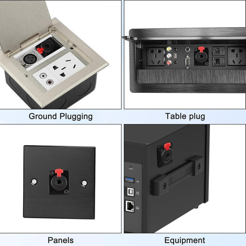 XMSJSIY D-Type 6.35mm 1/4" Female Panel Mount to Male Stereo Connector Cable, Speaker Headphone Extension-0.5M