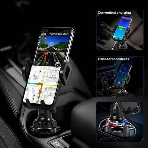 Car Cup Holder Phone Mount, Adjustable Cup Phone Holder for All Cellphones/iPhone 15 Pro Max/Mini Galaxy S23 Ultra/Plus