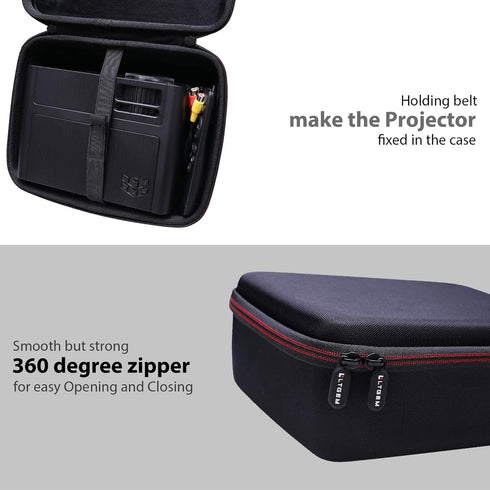 LTGEM Hard Case for ELEPHAS Mini WiFi Projector 2023 Upgraded (Inside: 9.8"x7"x3.5")