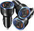 Bangfun USB C Car Charger 3 Pack - 4-Port 65W Dual 12V Fast Charging Adapter for iPhone, Samsung