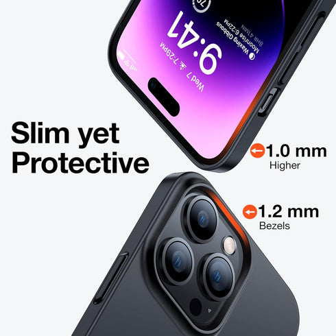 TORRAS OriginFit Slim Fit Case for iPhone 14 Pro 6.1 Inch, Matte Black, Super Thin Lightweight Hard PC Cover