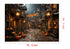 Kate 7x5ft/2.2x1.5m Halloween Backdrop, Pumpkin Lane Cobblestone Street Photo Background Studio Props