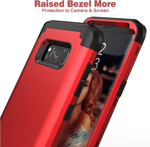 IDweel Rose Gold Case for Galaxy S8, 3 in 1 Shockproof Slim Hybrid Heavy Duty Protection, Hard PC Cover, Soft Silicone