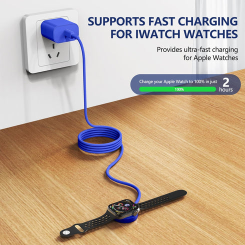Fast Charger for Apple Watch - 20w Charger Block, USB C Magnetic Fast Charging Cable for Watch Series