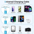 Multi Charging Cable,2Pack 4Ft Retractable USB Charger Cord 3 in 1 Fast Chargers for Multiple Devices with Lightning/Type C/Micro USB Port for Cell Phones,iPhone,iPad,Samsung Galaxy,PS,Tablet,More