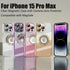Misscase Magnetic Glitter Case for iPhone 15 Pro Max - Slim, Shockproof, Anti-Scratch, with Camera Lens Protector, Gold.