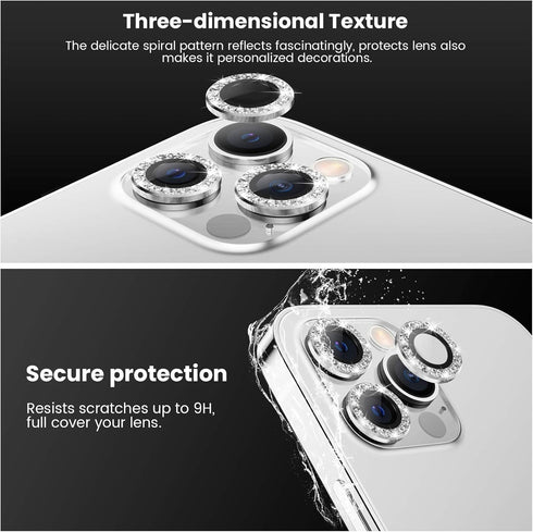 Tensea 9H Tempered Glass Camera Lens Protector for iPhone 12 Pro Max (6.7", 2020) - Glitter Cover Screen Protector