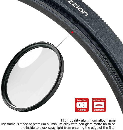 PROfezzion 58mm Close-Up Macro Photography Filter Set (+2 +4 +8 +10) for Canon EOS Rebel T7, T6, T5, T8i, T7i, T6i