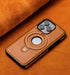 iPhone 15 Pro Max Case, Premium Real Leather, Vintage Design, Non-Slip Grip, Protective Shield, Brown