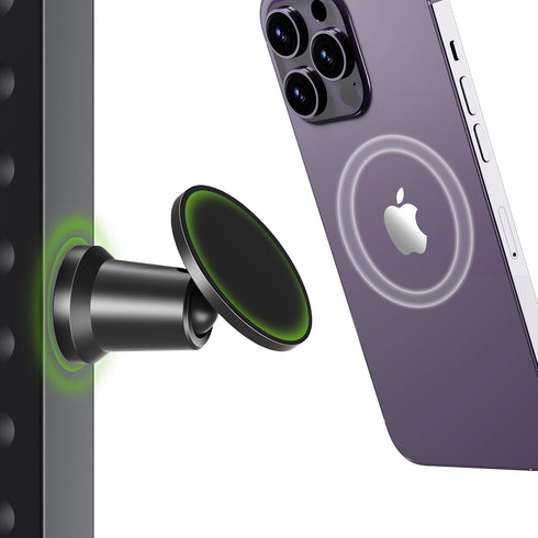 elitehood Dual Magnetic Phone Holder for Gym, 360 Rotation Magnetic Mount for Magsafe Compatible with iPhone