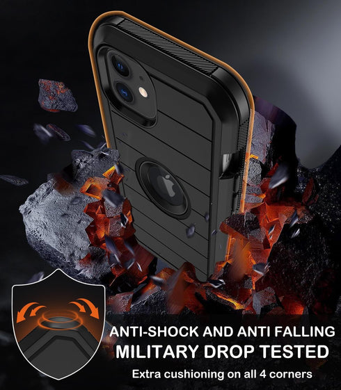 KECAI 11 11 for iPhone Case with Belt Clip Holster,Built-in Screen Protector,Heavy Duty Shockproof Drop Protection