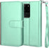 Njjex Galaxy S20 Ultra 5G Wallet Case, PU Leather Flip Cover with 9 Card Slots, Detachable Kickstand, Mint