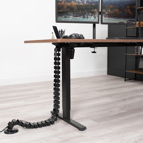 VIVO Magnetic Vertebrae Cable Management Kit for Desk, Adjustable Quad Entry Wire Organizer for Home Office, Black