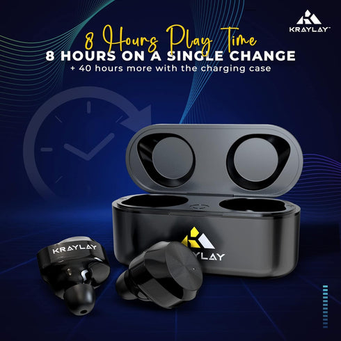 Wireless Earbuds, Bluetooth 5.3 with 40H Playtime, IPX7 Waterproof, Memory Foam Tips - Black