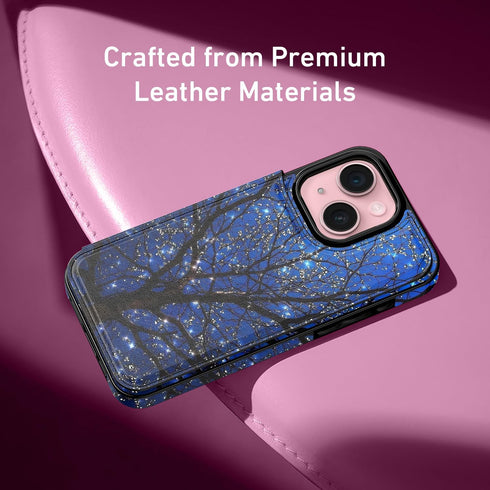 FUNMIKO 15 for iPhone Wallet Case with Card Holder, RFID-Blocking, Military-Grade Protection & UV-Printed Artwork
