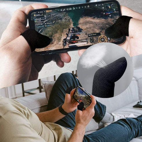 Gaming Gloves for Sweaty Hands, Ultra-Thin Breathable Touchscreen Game Gloves with Thumb Finger Sleeves for Mobile