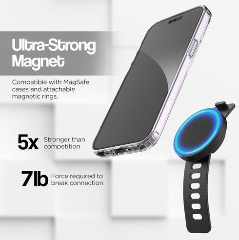 ENCASED Grip-X Magnetic Bar Mount, Phone Holder for Gym, Home Fitness Bikes, Compatible with MagSafe (iPhone 15, 14, 13