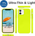 AOTESIER iPhone 12 & 12 Pro Case, Fluorescent Yellow, Silky Touch Premium Soft Liquid Silicone Anti-Fingerprint Cover