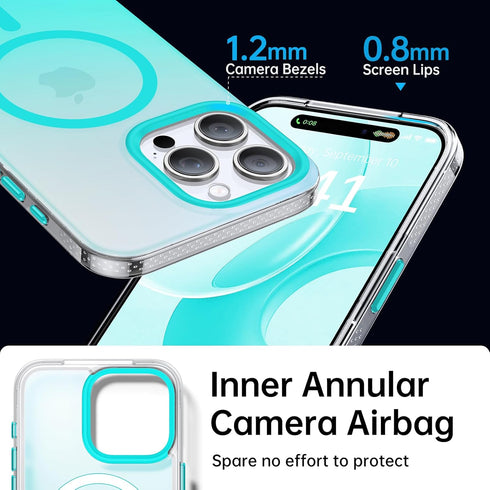 Magnetic iPhone 14 Pro Case, Compatible with MagSafe, Strong Magnetic, 10FT Military Grade Protective Translucent Case