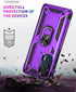 Androgate Motorola Moto Edge 2021 Case, Military-Grade Metal Ring Kickstand, 15ft Drop Tested Shockproof Cover, Purple