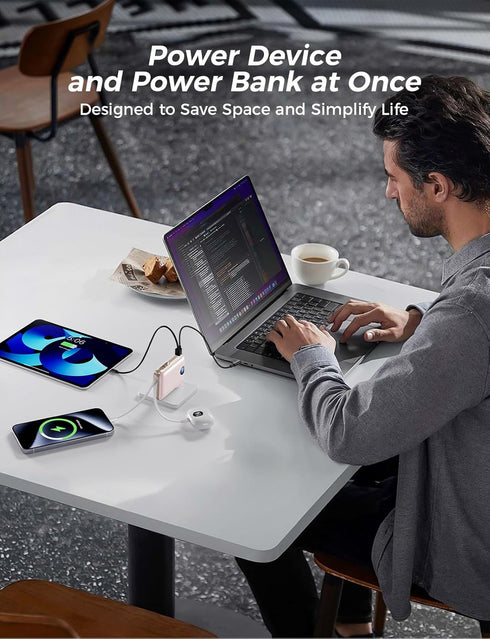 Sucrosey 10000mAh 4 22.5W Pack 17/16/15/14, Portable Charger with Built-in Cables & Wall Plug, Power Bank, Outputs USB