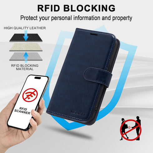 MONASAY Wallet Case for iPhone X/iPhone Xs, 5.8-inch, RFID Blocking Flip Folio Leather Cover with Credit Card Holder