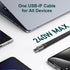 2-Packs Short USB C Cable, (5inch) Thunderbolt 4 USB 4 Cable with 40Gbps Data Transfer 240W PD Fast Charging 8K@60Hz