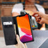 SINIANL Leather Wallet Case for iPhone 12 Pro Max, Book Folding Flip Case with Credit Card Holder, Black