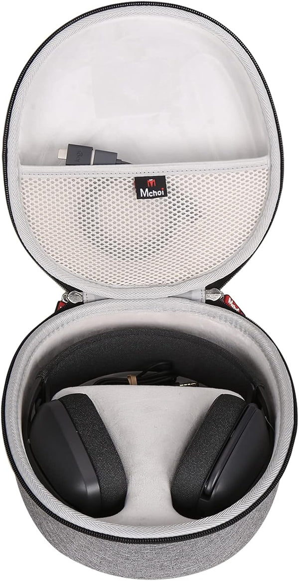 Mchoi Hard Carrying Case for Logitech Zone Vibe 100/125 Wireless Headphones, Waterproof Grey Travel Protective Case