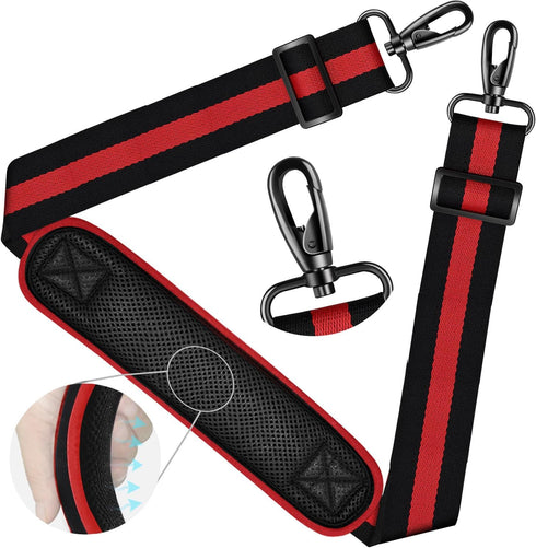 ZINZ Shoulder Strap 59 Inch, Universal Bag Strap with Ultra-Thick Breathable Pad, Stripe-BRB Design