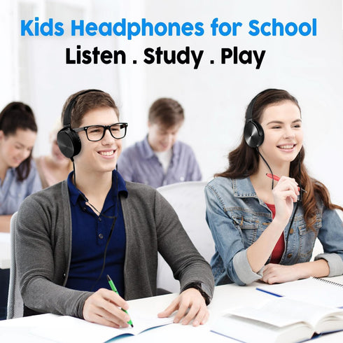 5-Pack,Durable 3.5mm Bulk Kids Headphones for School Classroom Wired On-Ear Plug for Kids,Students,Computer,Kindle