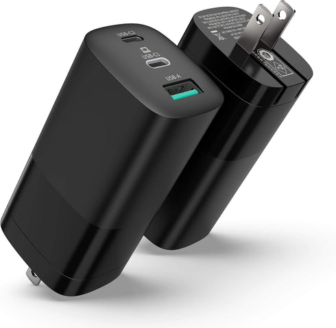 USB C GaN Charger, 65W & 45W 3 Port PD 3.0 QC3.0 Wall Adapter, Compatible with iPhone 14 Pro Max, Galaxy S22