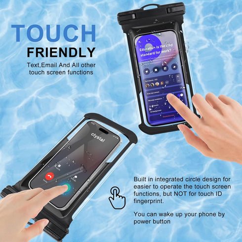 2 Pack Waterproof Phone Pouch, IPX8 Waterproof Phone Case for 15/14/13/12/11 Pro Max Plus Samsung Up to 7.5",