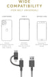 Native Union Belt Cable, 6.5ft Ultra-Strong Reinforced Charging Cable with 3-in-1 Adaptor for Lightning, USB-C,