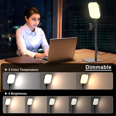 Video Conference Lighting, 180 LED Light with 3 Color & 5 Brightness for Online Meetings