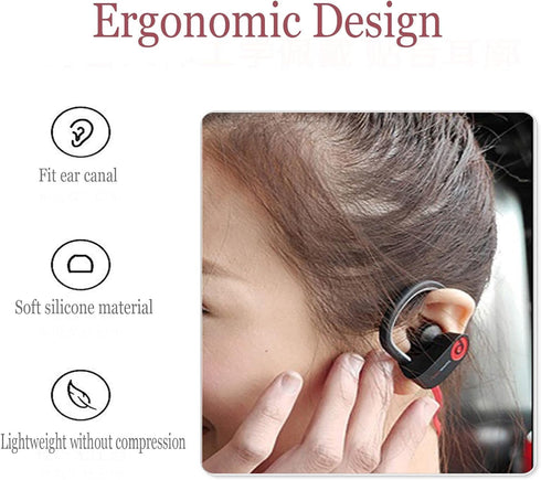 10pcs Black Double Flange Replacement Silicone Earbuds EarTips, 4.1mm Connector