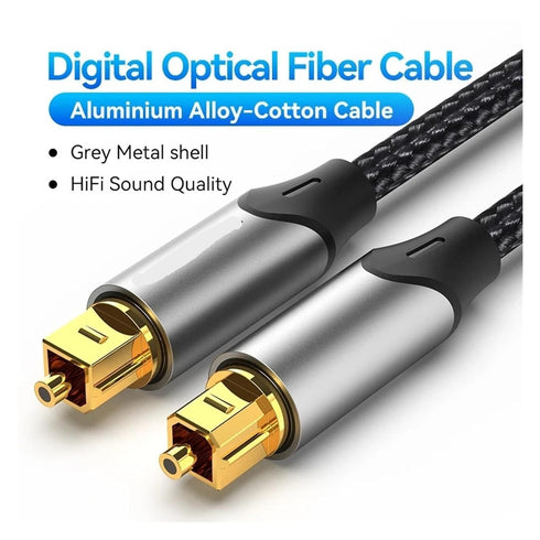SYILJVAFV Shell-Grey,1.5m) Digital Optical Fiber Cable Toslink SPDIF Audio Cable for Amplifiers, Media Players