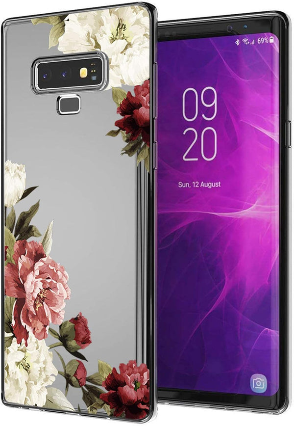 Galaxy Note 9 Case with Flowers, Slim Shockproof Clear Floral Pattern TPU Back Cover for Samsung Galaxy Note 9