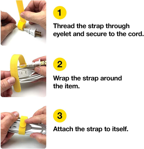 Wrap-It Storage Cable Management Value Pack – 40 Self-Gripping Cable Ties, 20 Cable Labels, 12ft Perforated