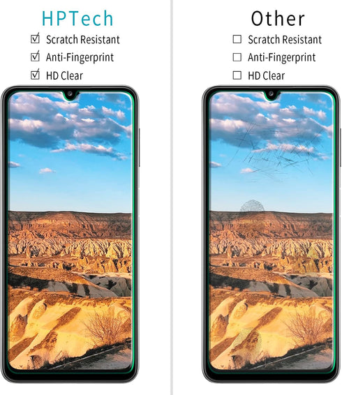 HPTech (2 Pack) Tempered Glass for Samsung Galaxy A32 5G | Easy to Install Screen Protector, Bubble Free