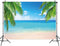 7x5ft Summer Beach Photography Backdrop, Sea Ocean Palm Leaf Background for Wedding & Party Supplies